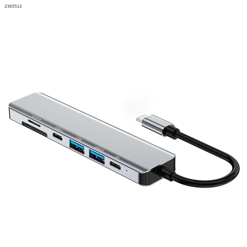 Picture of Best Type-c USB Hub 7 in 1 high-definition USB3.0 C to HDMI multifunctional docking station converter gray