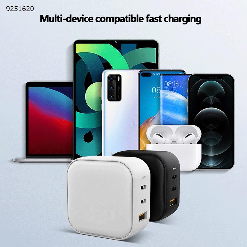 65W GaN A+C Gallium Nitride Charger Supports iPhone 13 Mobile Phones and Tablets Simultaneously Fast Charge White Charger & Data Cable 65W A+C