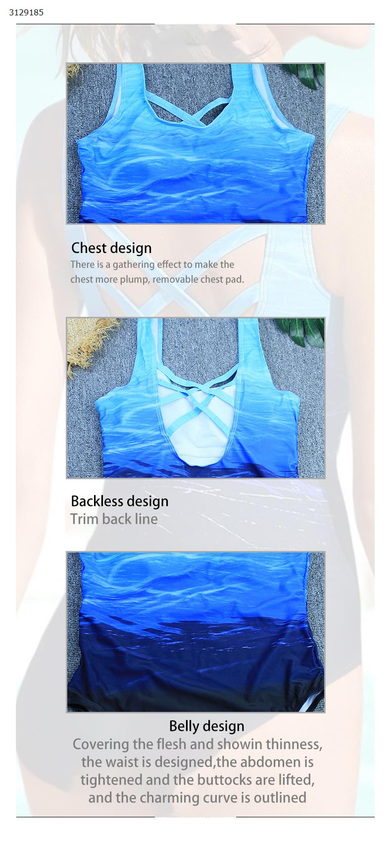 Printed Swimsuit (Blue S) Outdoor backpack N/A