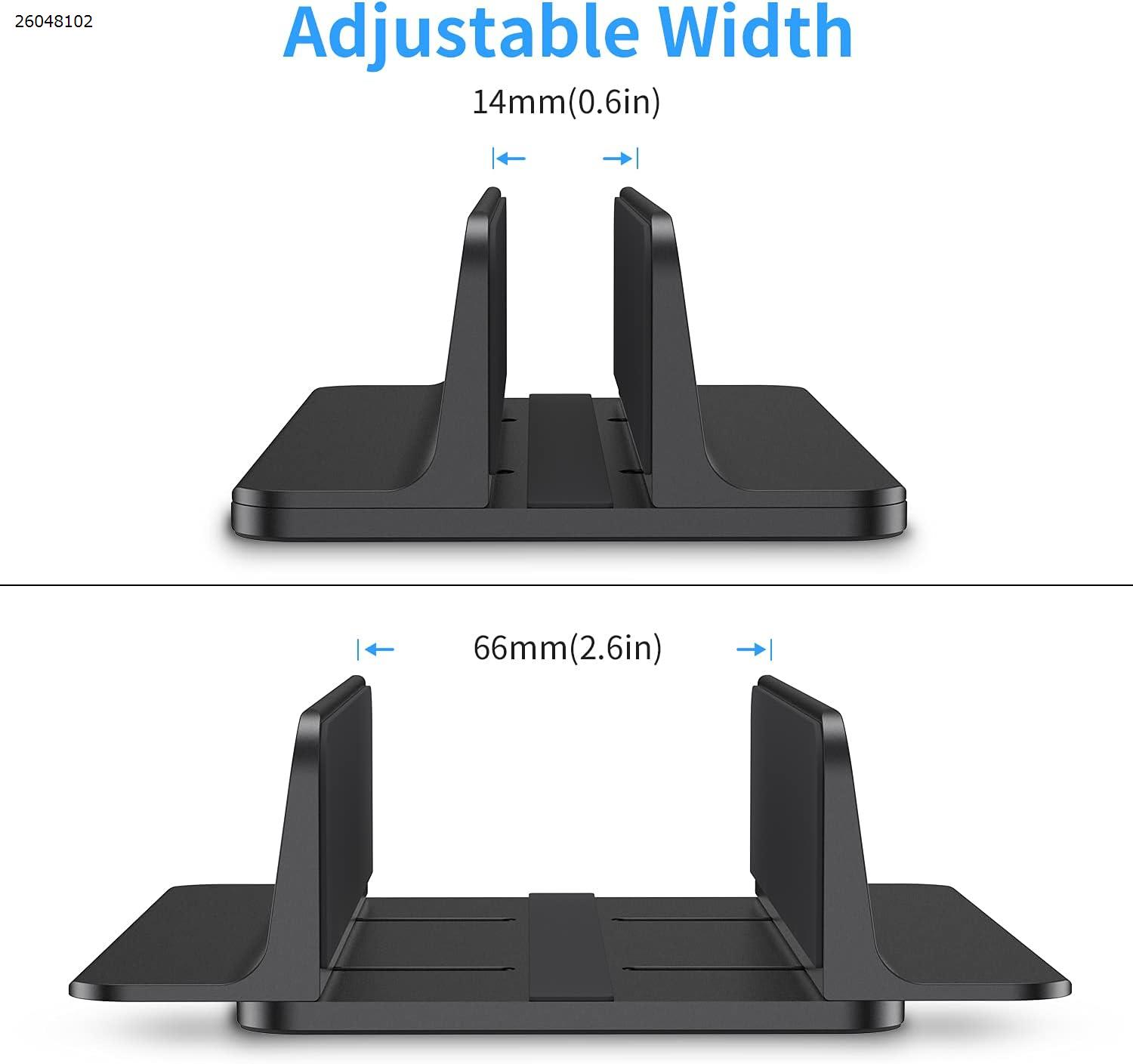 Black Vertical Laptop Stand[Adjustable Size],Aluminum Adjustable Laptop Holder,Saving Space, Suitable for MacBook Pro/Air, iPad, Samsung, Huawei, Surface, Dell, HP, Lenovo and Others  YXJ010