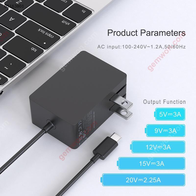 PD3.0 45W USB-C charger for iPad tablet Dell XPS computer Huawei MateBook Fast Charge Laptop Adapter A4519/S