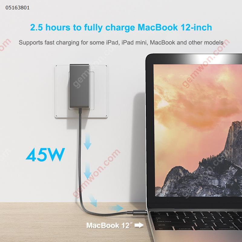 PD3.0 45W USB-C charger for iPad tablet Dell XPS computer Huawei MateBook Fast Charge Laptop Adapter A4519/S