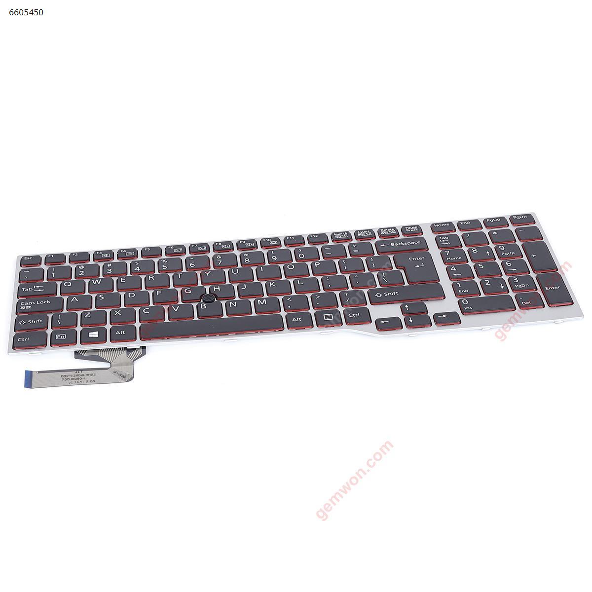 Fujitsu Lifebook E753 E754 GRAY FRAME BLACK (Win8) US N/A Laptop Keyboard (OEM-A)