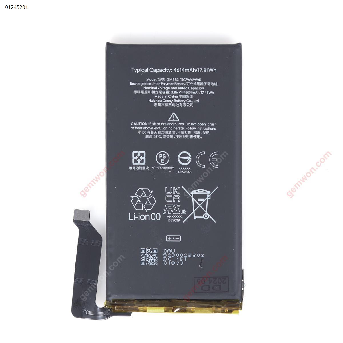 Google Pixel 6 GMSB3 Replacement Li-ion Battery G9S9B GB7N6 GR1YH 4614mAh 3.86V Battery GMSB3