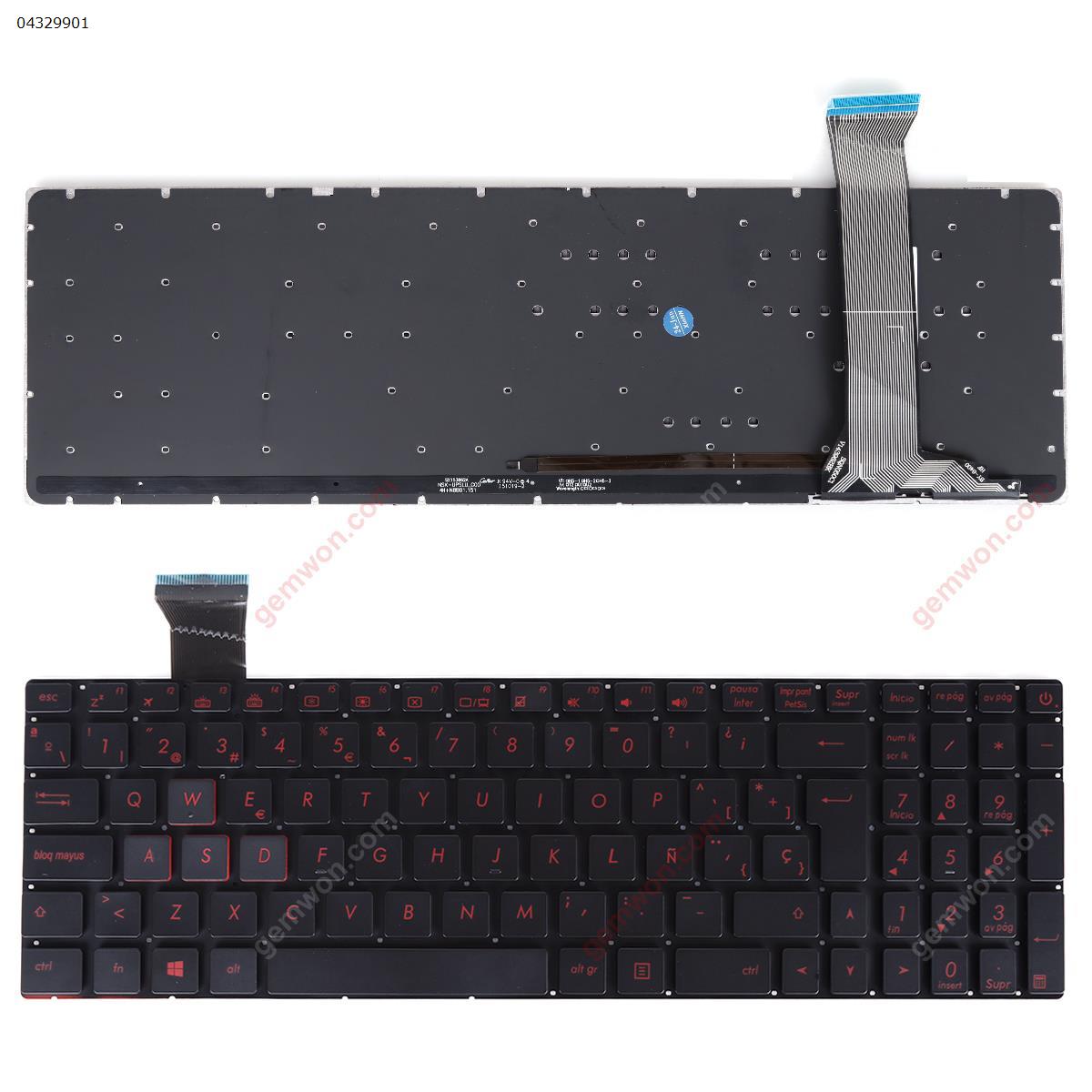 ASUS  GL552  backlit, black scarlet lettering  13-0051C-WX01-T05SP