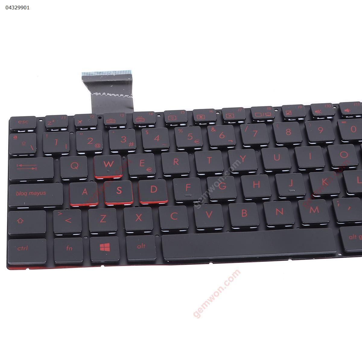 ASUS  GL552  backlit, black scarlet lettering  13-0051C-WX01-T05SP