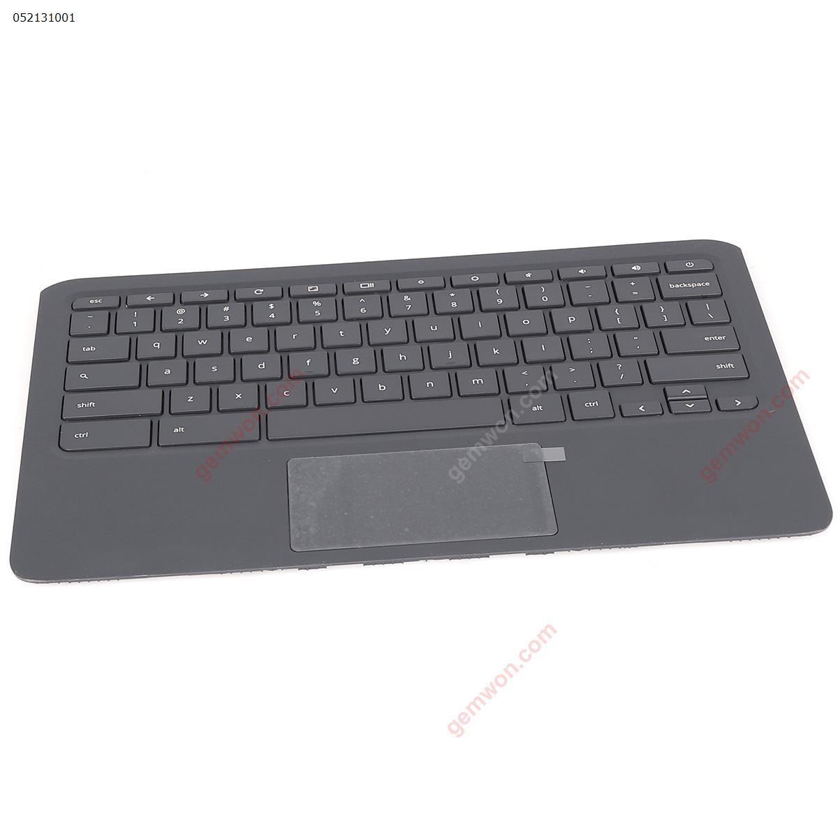 HP Chromebook 11 G6 EE palmres with US Keyboard case Upper cover BLACK （with touchpad） Cover L14921-001