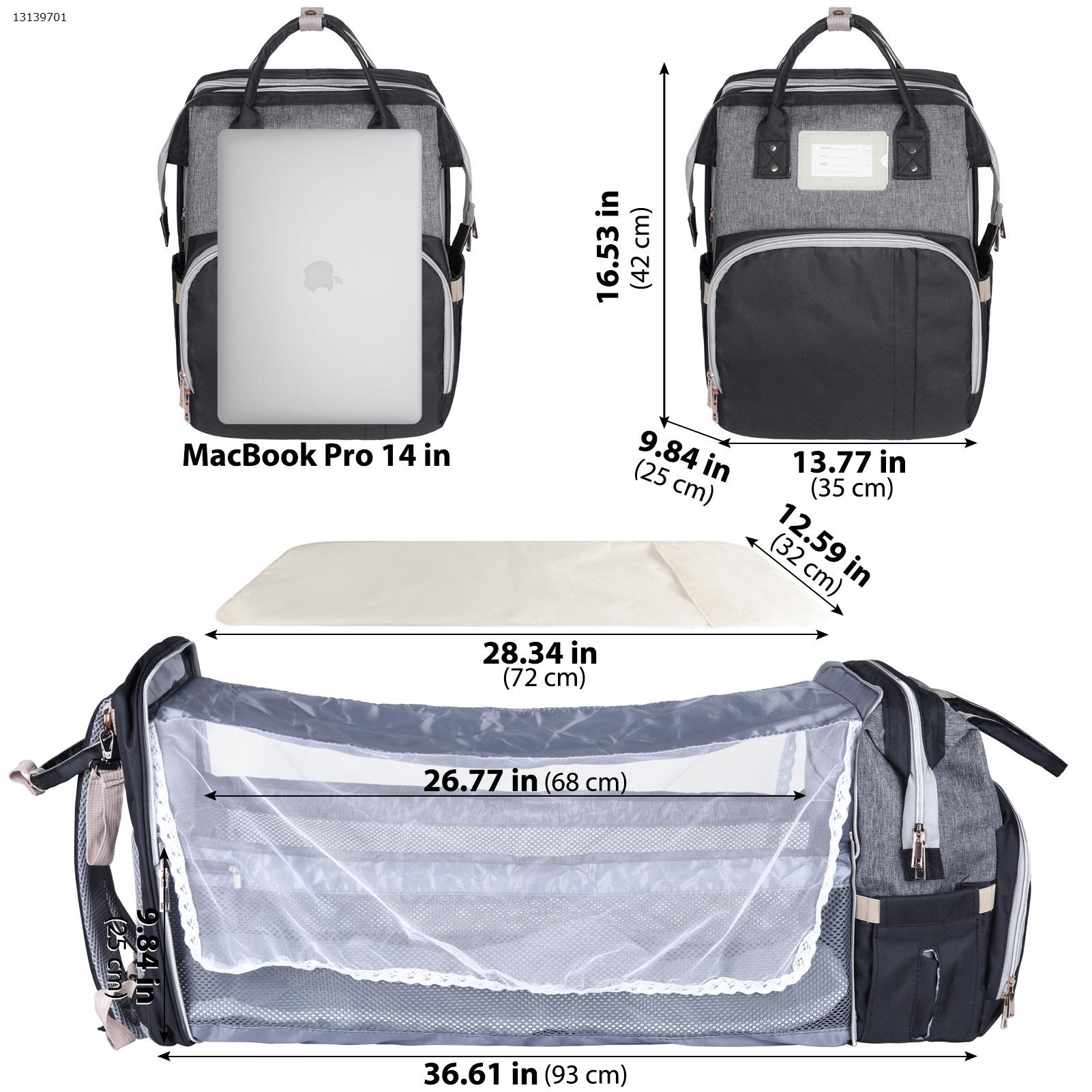 Dark grey  Diaper Bag Backpack（Dark grey ）  MB02