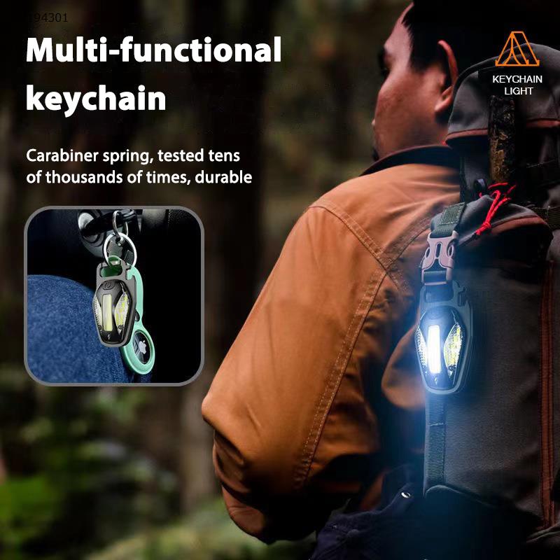 Portable keychain strong light small flashlight charging work light five lighting modes usb home emergency multi-functional portable light  LED