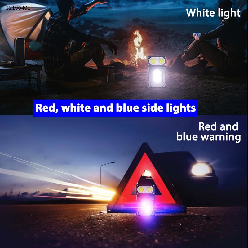 LED flashlight strong light super bright charging portable long life clip cap light outdoor special multi-function COB working light IP45 large capacity lithium battery type-c charging  DC08