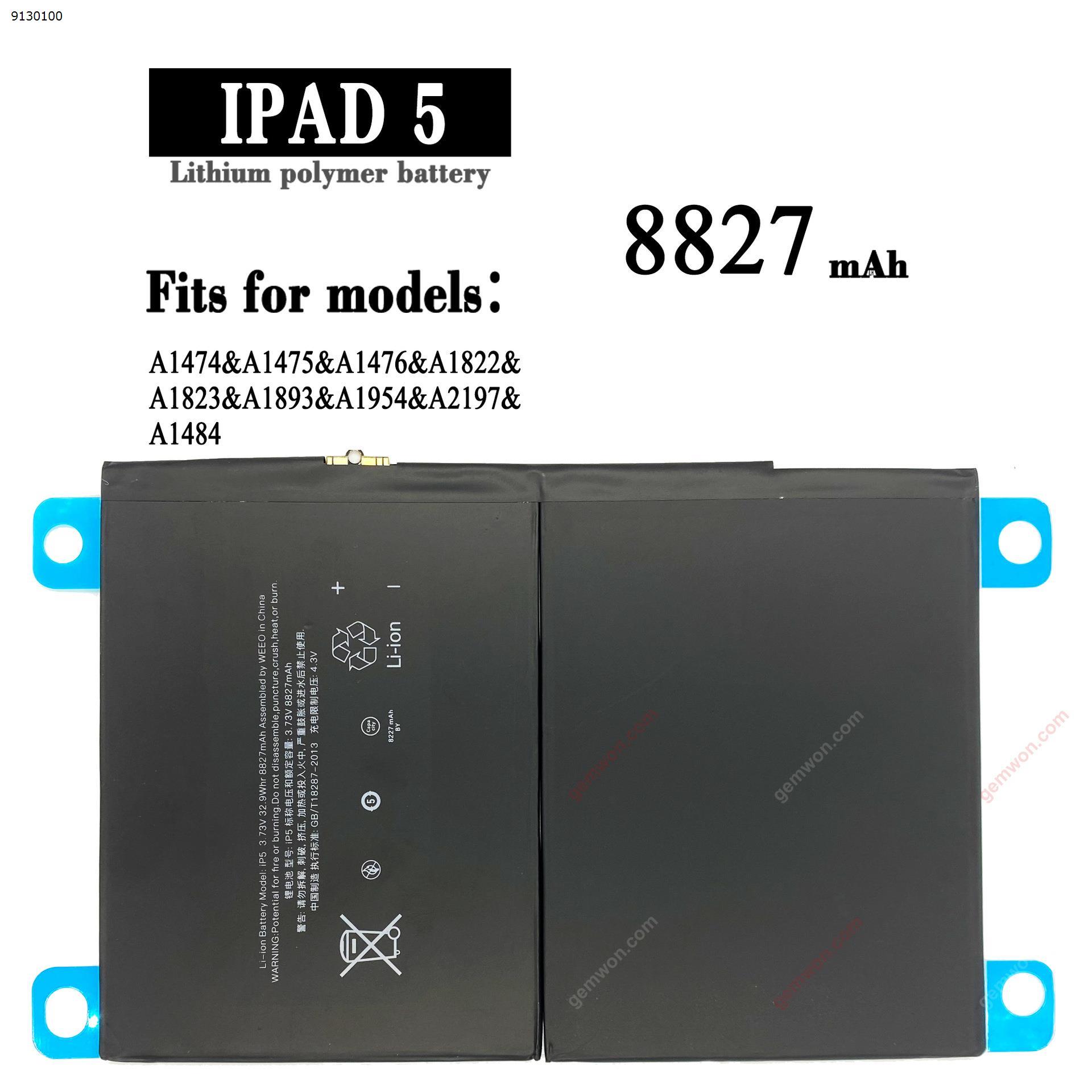 8827mAh Rechargeable Li-ion Battery for iPad 5 / iPad Air 1484 A1474 1475 iPhone Replacement Parts Apple iPad 5