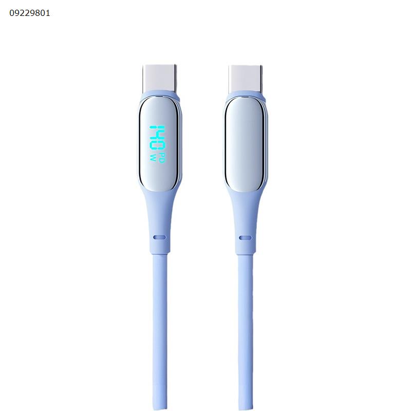 [140W Type-c to Type-c] 1.5m mobile phone fast charge data cable Type-c to Type-c single-head digital display support LED screen real-time power digital display Charger & Data Cable C-C