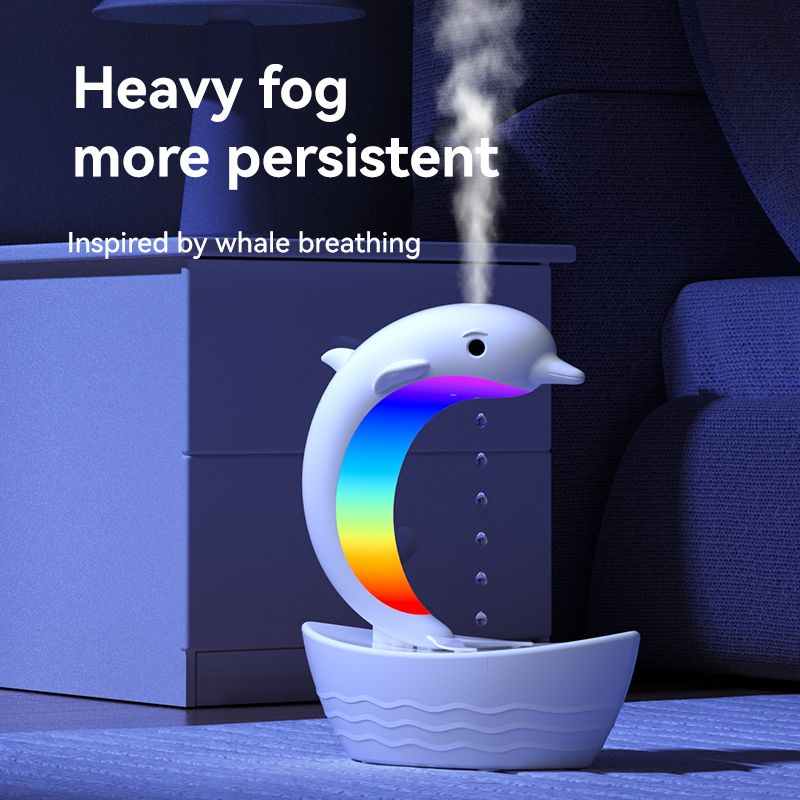 Anti-gravity water drop reverse flow humidifier Dolphin humidifier Bright atmosphere light Desktop decoration Household humidifier Portable water capacity 380ml Bluetooth 5.3  Y18