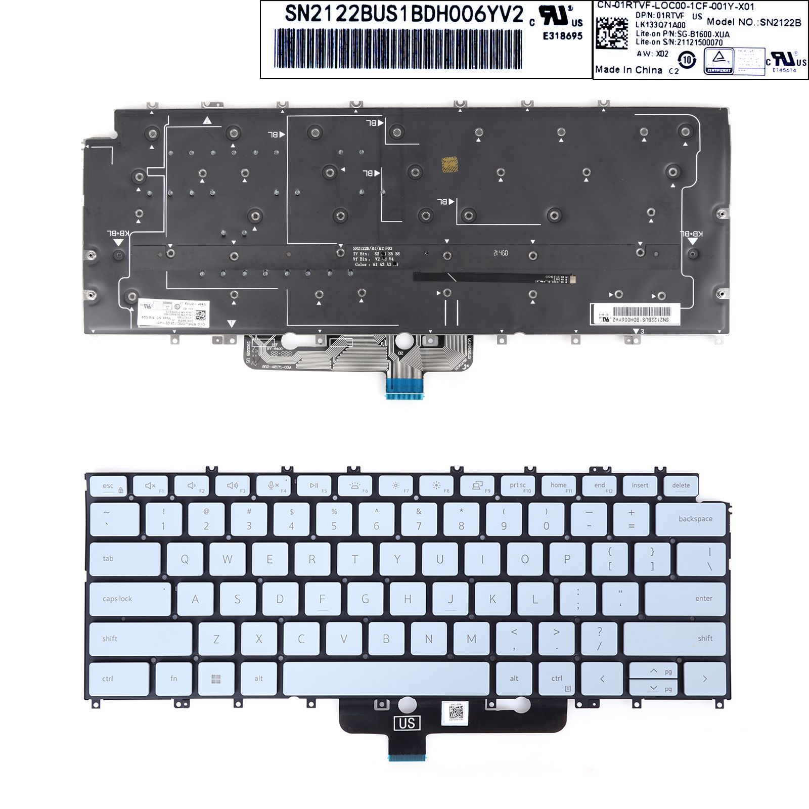 DELL XPS 9315 Blue （Backlit）  N/A