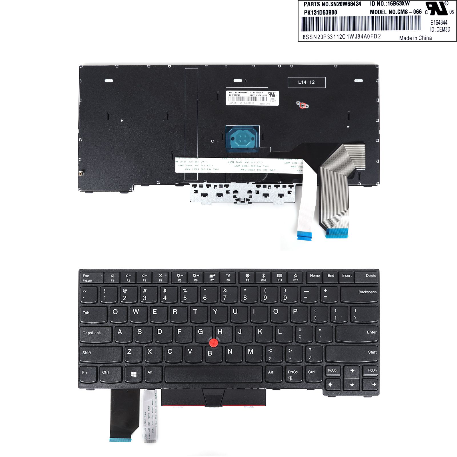 LENOVO E490S With Point stick,Backlit  N/A