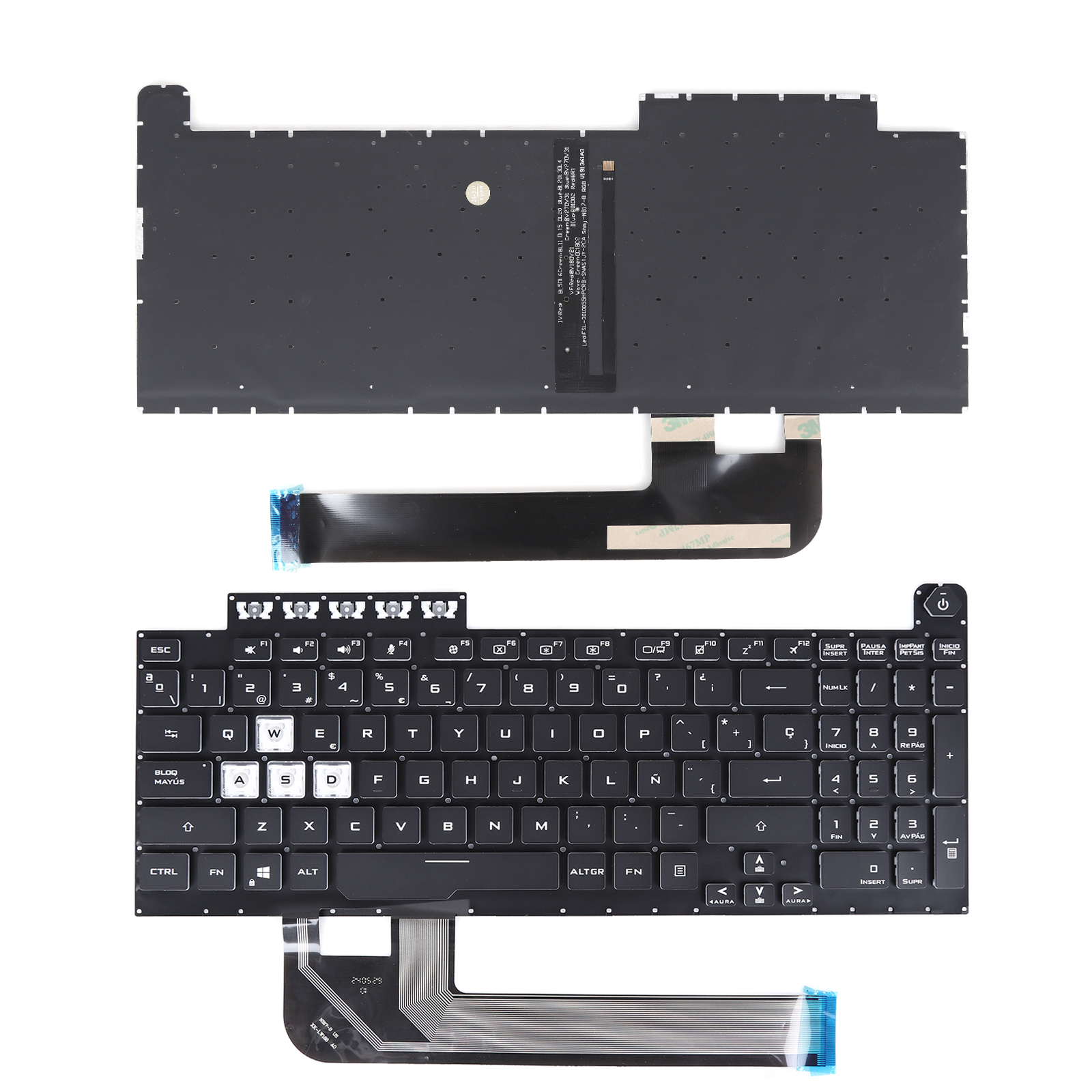 ASUS  FX506  FA506  FX706 FA706  backlit, black, white writing, white border  13-0247C-WX01-T04SP