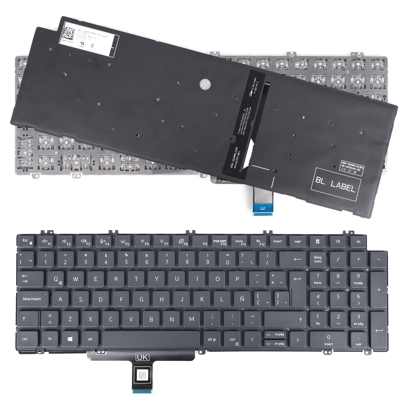 DELL 3561 3560 latitude5520  5521  7550 no pointing, backlit, black  14-0172C-WX01-001LA