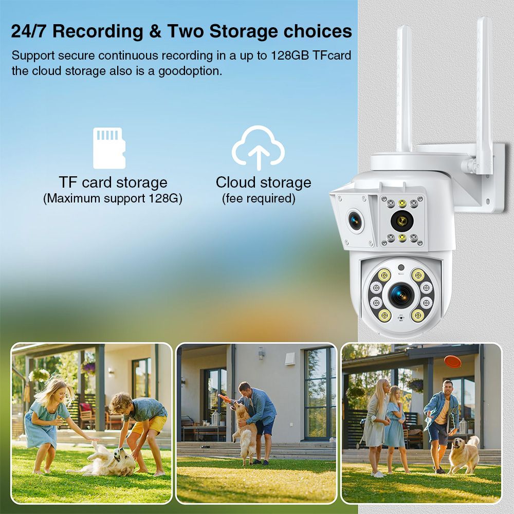 K30 dual-eye linkage camera, high-definition remote monitoring, 360-degree outdoor waterproof wireless monitoring, IP66 waterproof mobile monitoring, two-way intercom, full-color night vision APP, OKAM PRO, suitable for homes, stores, supermarkets, factories and other places  K30