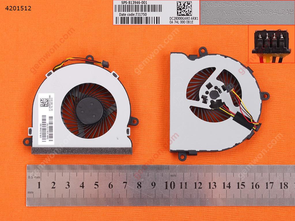 HP 15-AC121DX 15-AC067TX 15-AF 15-AY 15-BS 14-R020 250 G6 TPN-C116 TPN-C125 250G4 255G4(4 Pin,Original) Laptop Fan 813946-001 FGKB  DC28000GAF0 FCC2     FN0565-S1084L2AH      FN0565-A1033L2AL   DC28000GAR0 ARX1