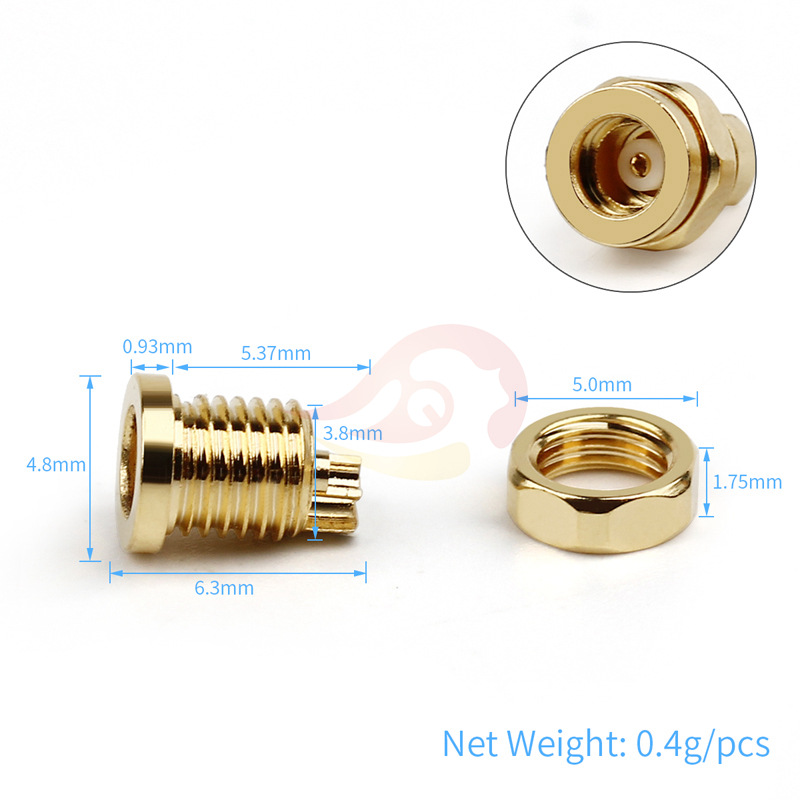 [Short] 5 Pcs/Lot Gold Plated Beryllium Copper MMCX Female Jack Solder Wire Connector PCB Mount Pin IE800 DI Cover MMCX