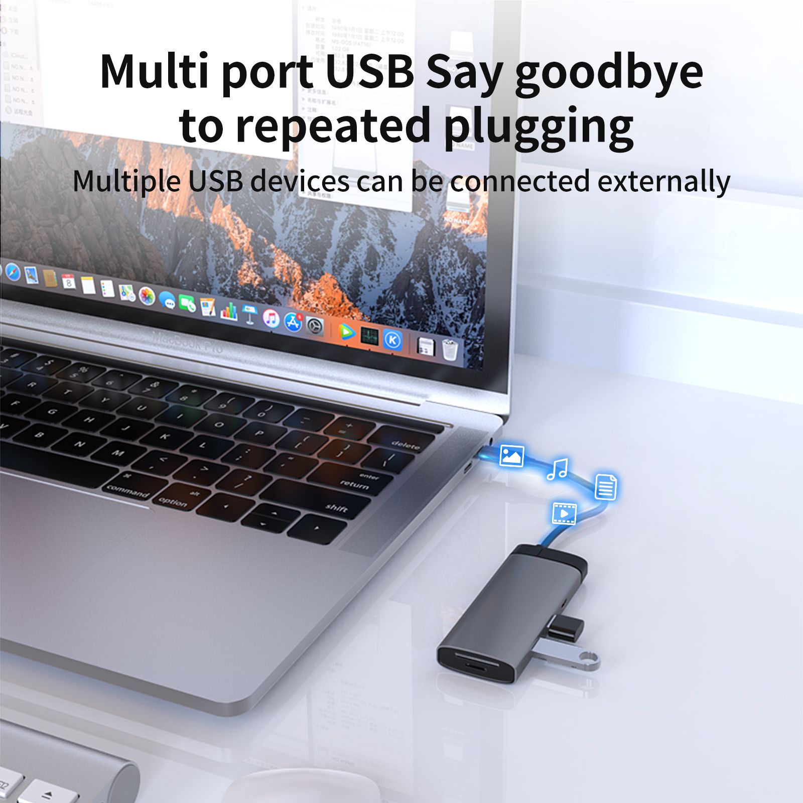 type c hub usb c hub 7 in 1 Type-C to PD 100W USB3.0 USB2.0 HD-MI USB-C2.0 SD TF  BS7A