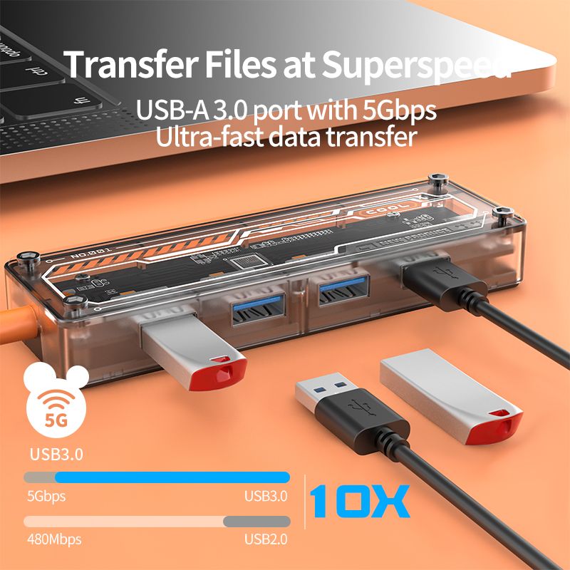 4 in 1 usb c hub Type-c to USB3.0*4+USB C charing docking station  SW4U-C