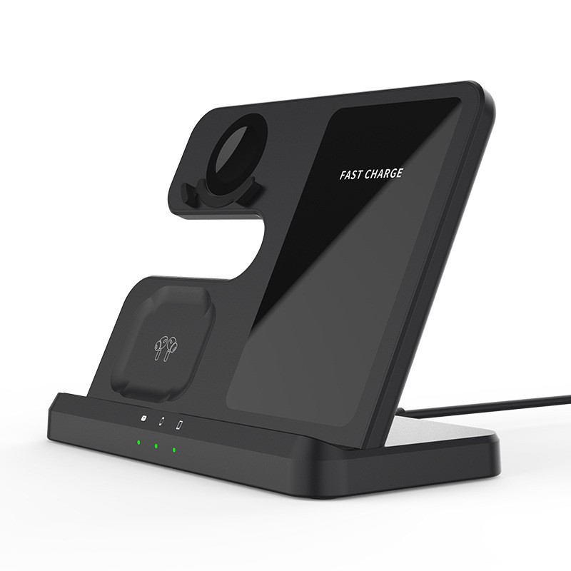 Black Samsung 3 in 1 Wireless Charging Station, Wireless Charger for Galaxy S23 S22 Ultra S21+ S20 FE S10 Note 20/10/9 Z Filp Fold 4 3, Watch 5 Pro/4 Classic/3/Active 2 Gear S4 S3, Buds 2/Pro/Live Mobile Phone Mounts & Stands Q10B