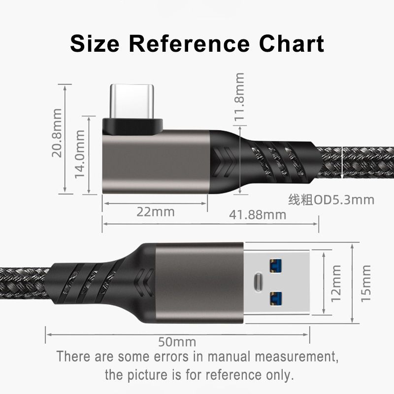 [60W 3M] VRLink cable Camera glasses headset Oculusquest2 Streaming cable Meta Universe VR cable USB3.3A 60W Charger & Data Cable PQ126