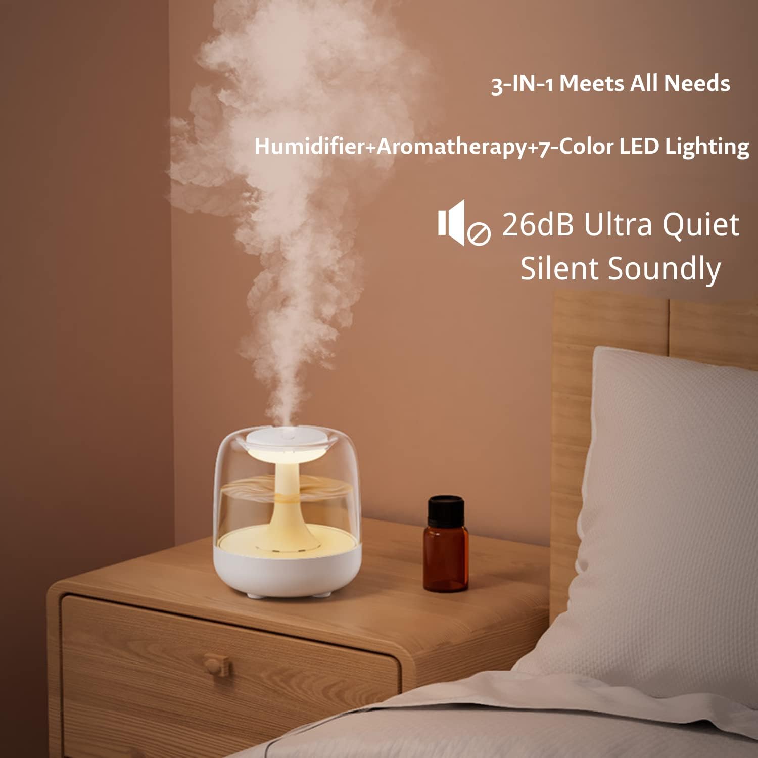 White 400ml Essential Oil Diffuser Aromatherapy Diffusers for Home Cool Mist Humidifiers Air Humidifier for Bedroom,Home,Office  JB083