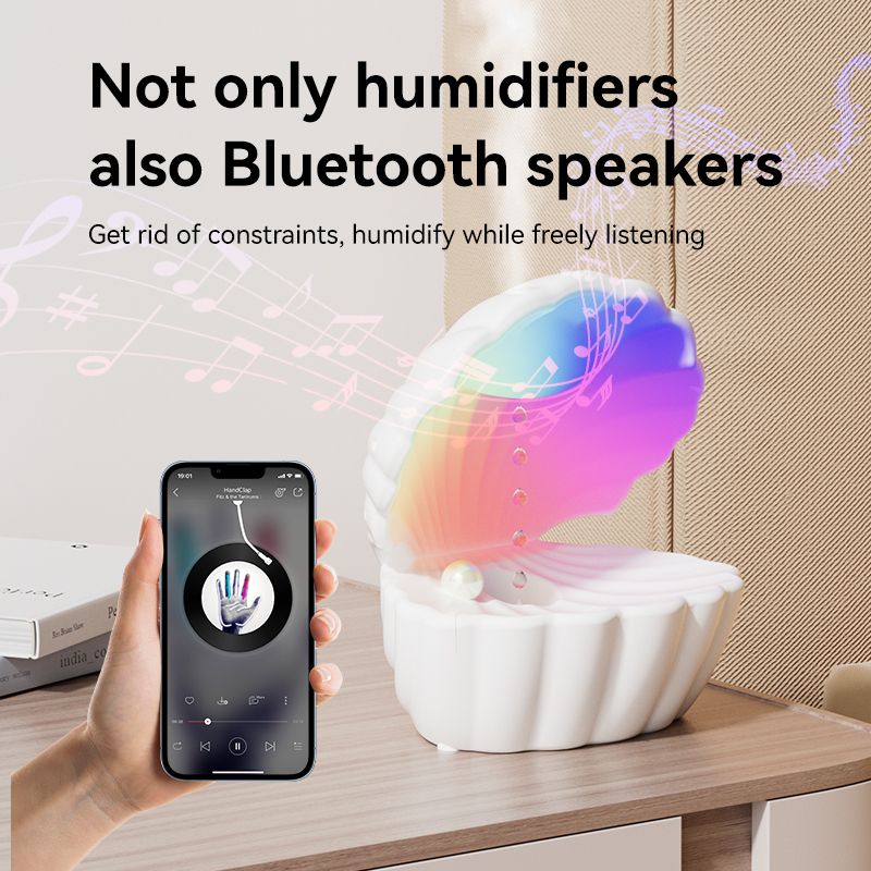 Shell Anti-gravity humidifier speaker Ultrasonic atomization Home office anti-gravity humidifier 550ml Fog volume Bluetooth 5.3 speaker Type-C charging 5V-2A plug  Y17