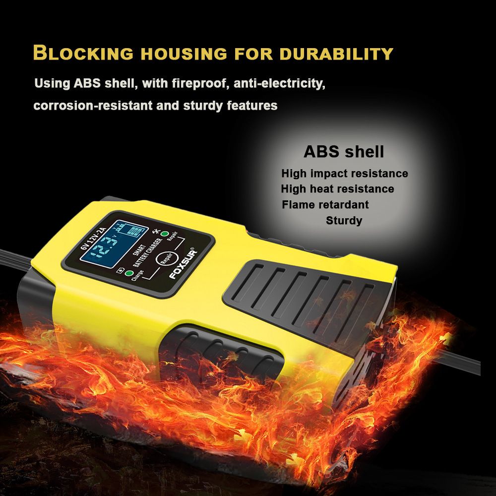 Motorcycle battery charger 6V, 12V pedal lead-acid battery fully intelligent repair multi-purpose charger  FBC061202D