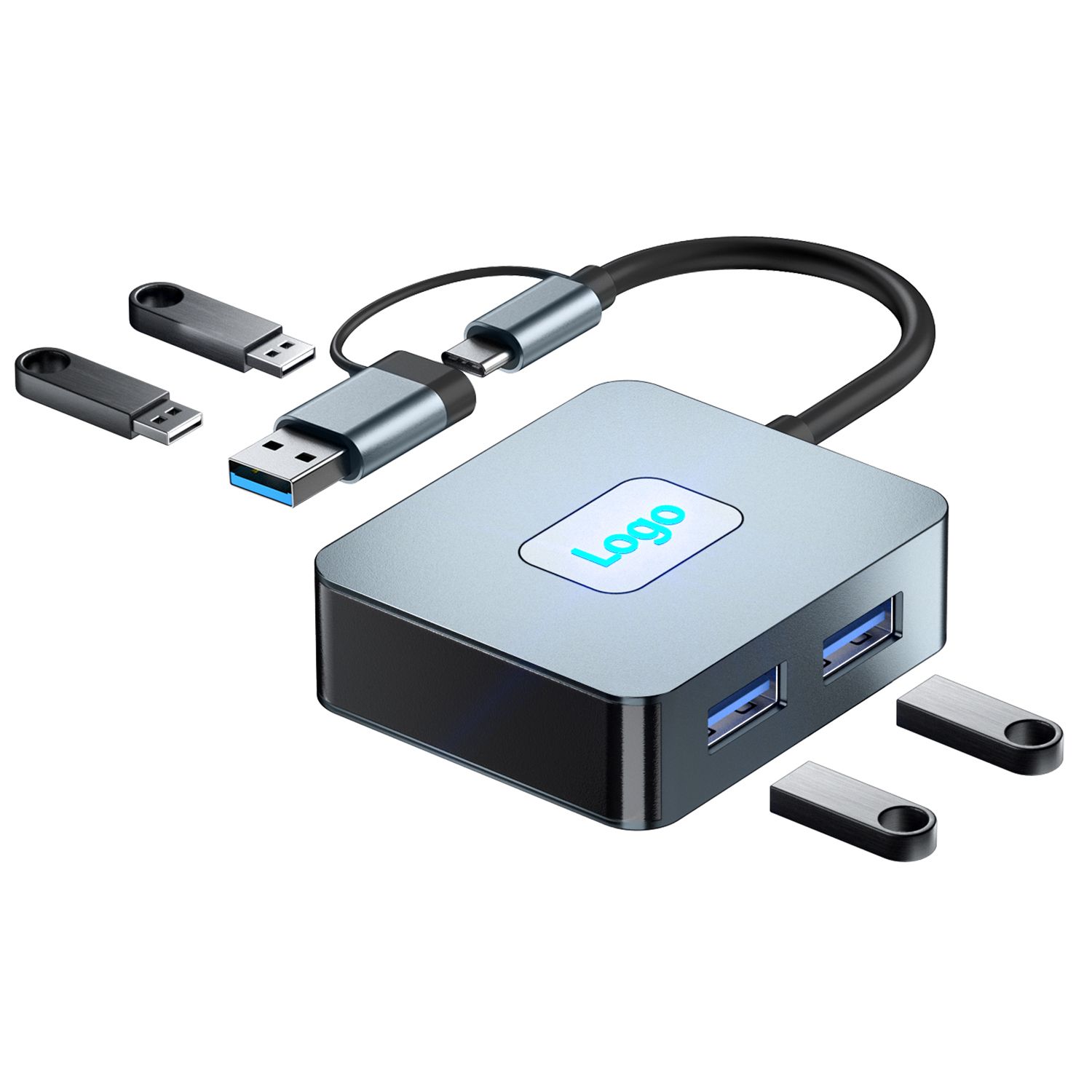 Notebook docking station four-in-one HUB type-c hub 4in2 USB3.2*4 10Gbps  BYL-2320