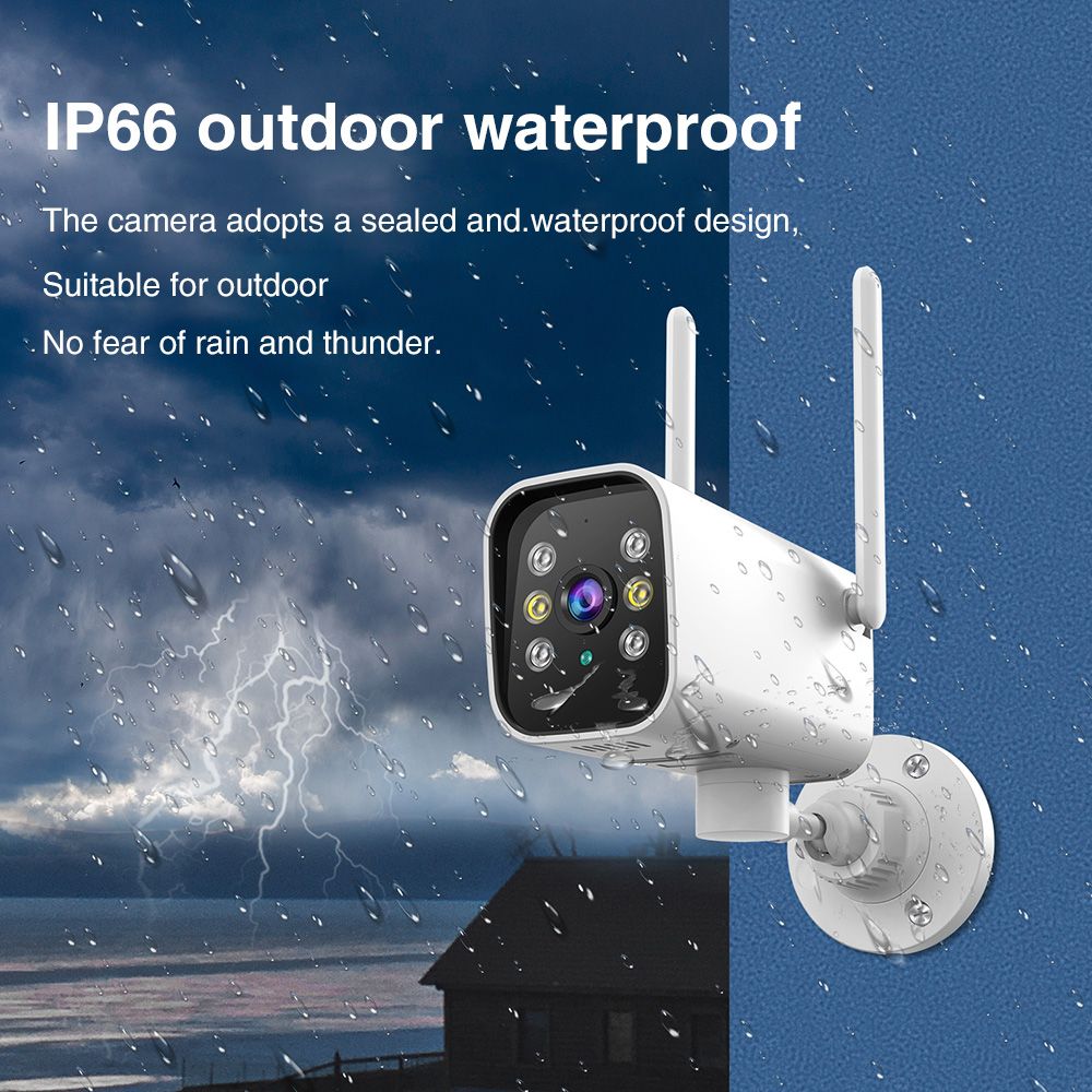 K20 smart security camera, high-definition dual-band outdoor waterproof security full-color night vision camera, manual recording, dynamic detection recording, timed recording, alarm recording, cloud storage +TF local recording (maximum support 128GB)  K20
