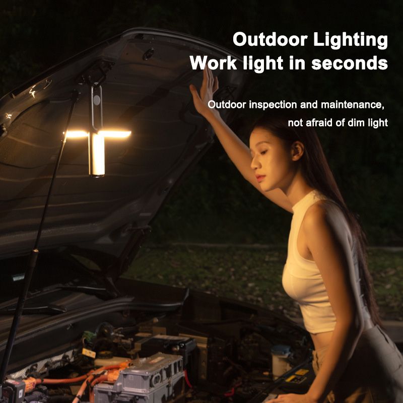 [Black] Outdoor light Camping lighting Tent lamp led multi-function flashlight camping atmosphere light 3W 1200mha three-speed lighting +SOS signal type-c charging  DH01