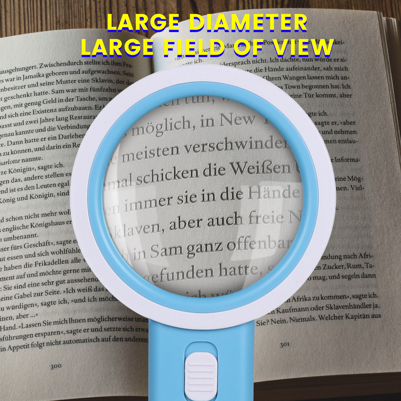 Blue AIXPI Magnifying Glass with Light, 30X Handheld Large Magnifying Glass 12 LED Illuminated Lighted Magnifier for Macular Degeneration Seniors Reading Inspection Coins Jewelry L102-Blue  L102-Blue