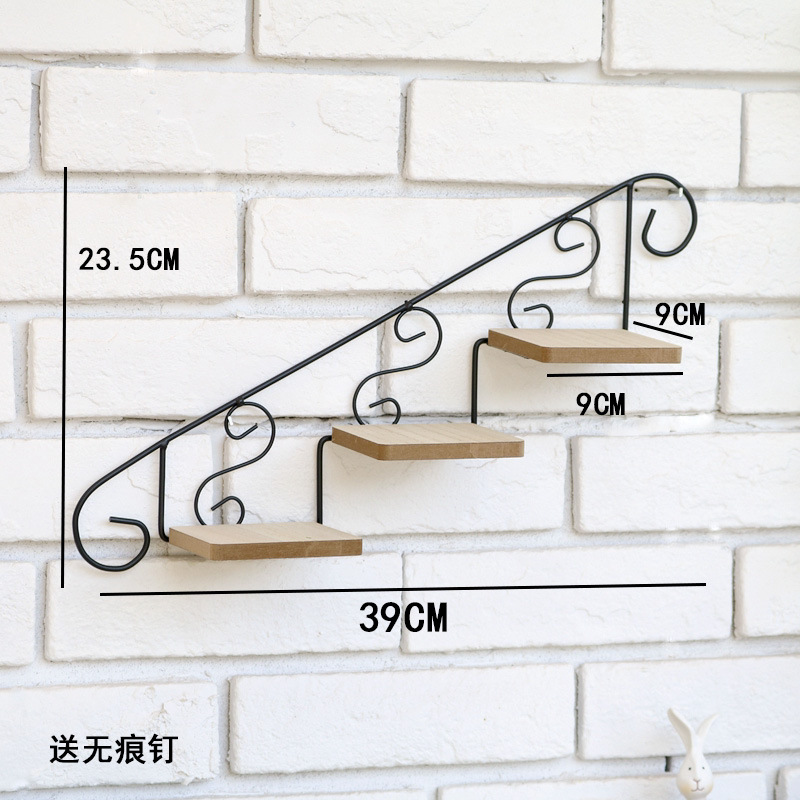 Staircase flower rack wall decoration  铁艺向上