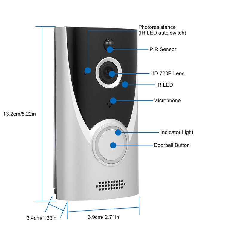 Doodle smart doorbell HD WiFi wireless 1080P visual doorbell remote cloud storage video two-way intercom Low power consumption  DDV-110