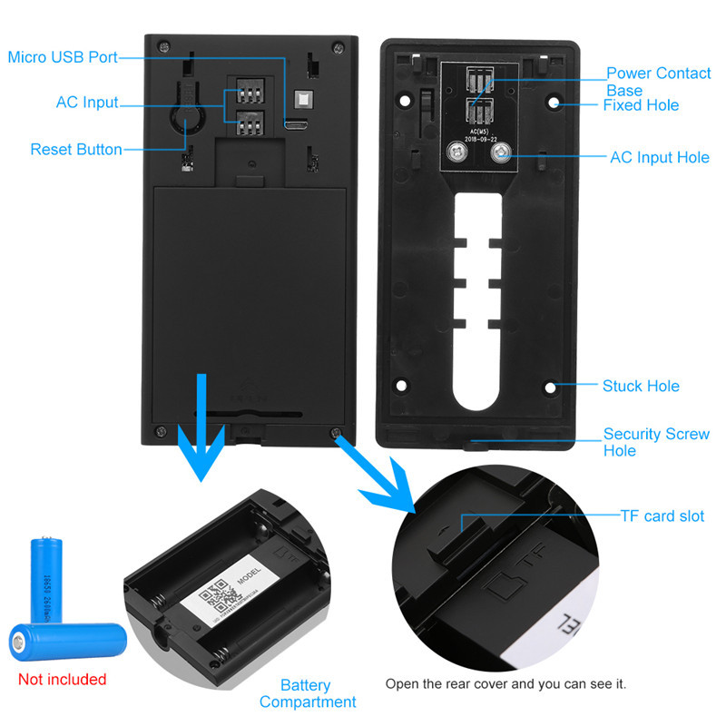 Doodle smart doorbell HD WiFi wireless 1080P visual doorbell remote cloud storage video two-way intercom Low power consumption  DDV-110