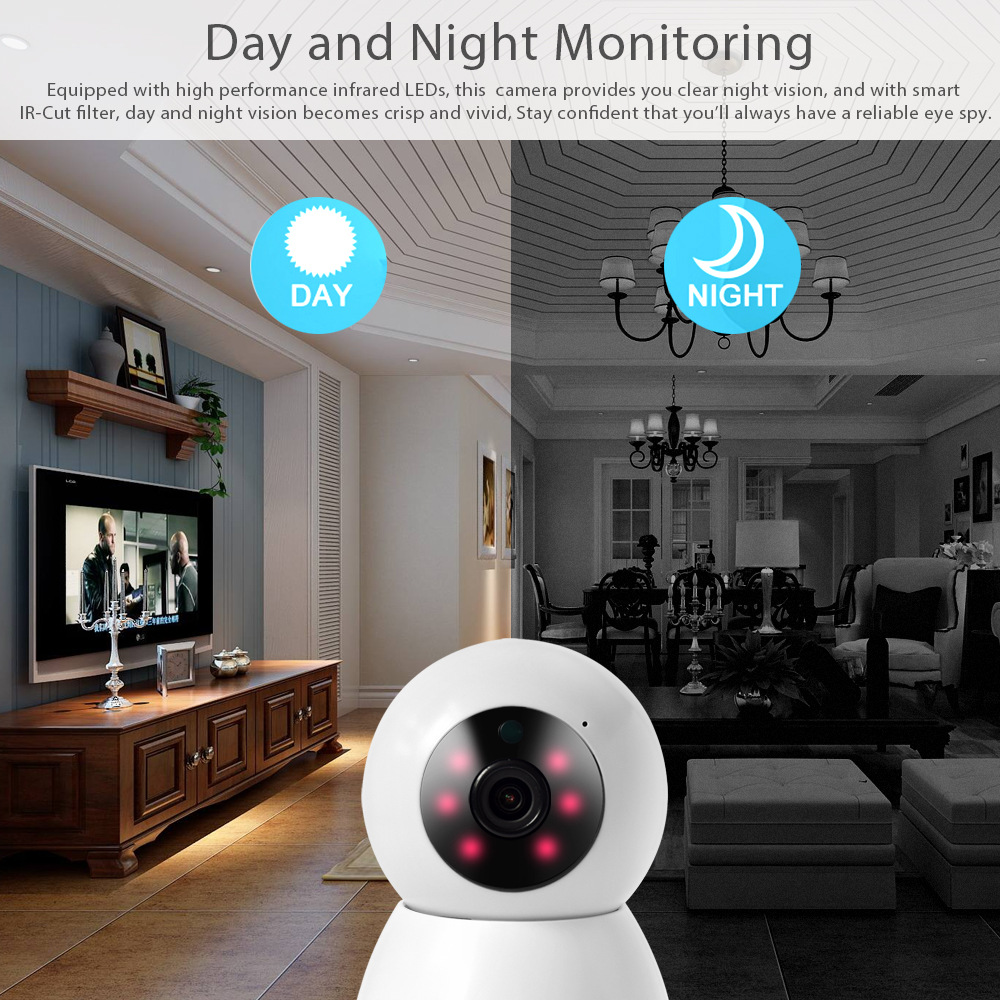 2 million pixel smart camera TUYA wireless smart home Snow man HD waterproof network fixed camera support two-way voice intercom, alarm push, Pinion control, mobile real-time video  AK8643