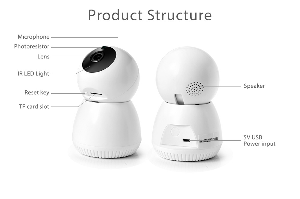 2 million pixel smart camera TUYA wireless smart home Snow man HD waterproof network fixed camera support two-way voice intercom, alarm push, Pinion control, mobile real-time video  AK8643