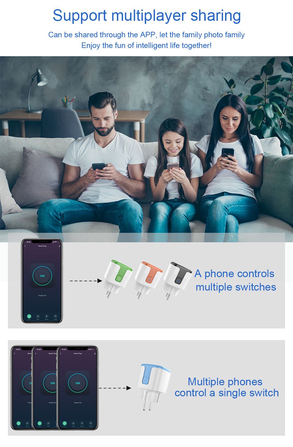 TUYA app WiF Smart socket European plug APP remote control intelligent timing switch voice control 20A