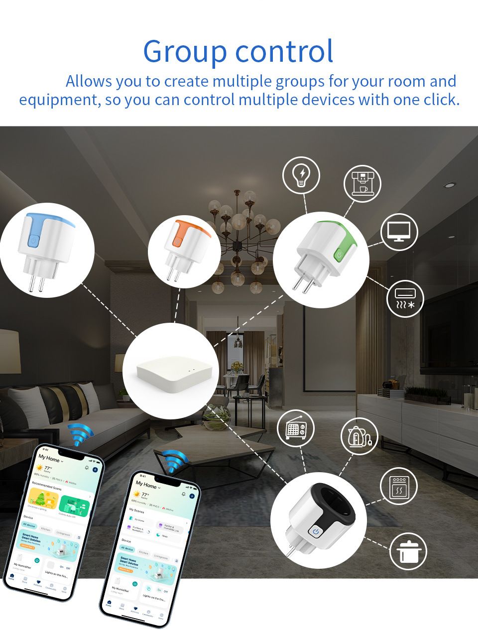 TUYA app WiF Smart socket European plug APP remote control intelligent timing switch voice control 20A