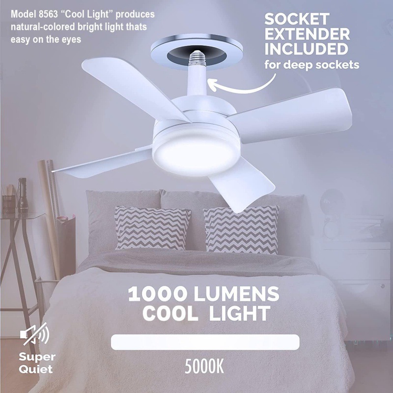 Small LED fan light removable fan blade household simple with remote control intelligent remote control integrated ceiling fan light Intelligent lighting XY-29