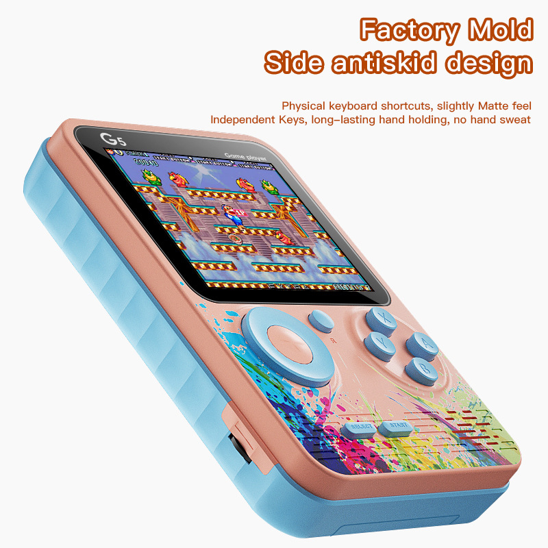 [Pink] 3.0-inch two-player matchmaking handheld console 500 and 1 Retro retro color screen console Dazzling color matching game  G5