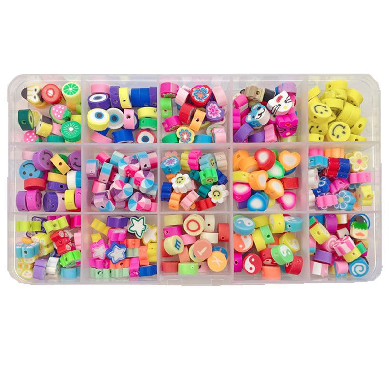 Polymer beads 300 pieces fruit smiley hand polymer 15 styles DIY jewelry accessories  RT-15002