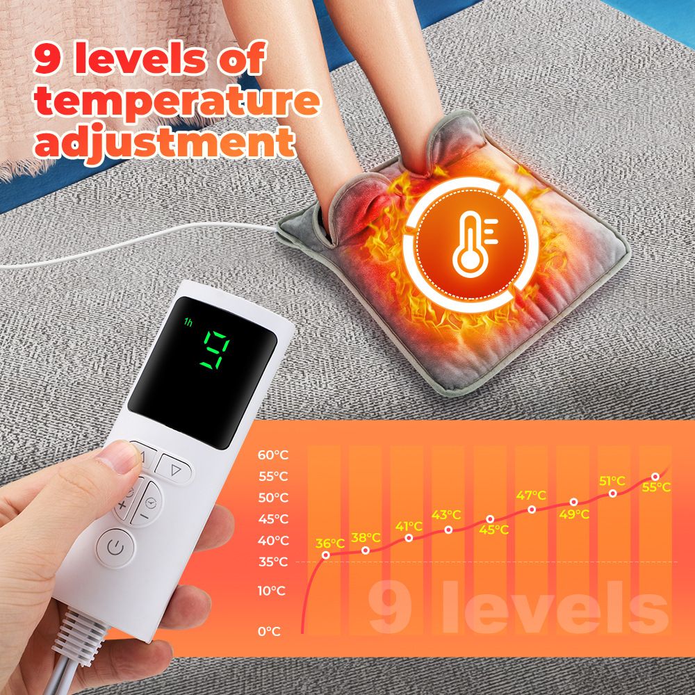 9 speed temperature adjustment 4 speed timing warming pad rapid warming intelligent temperature control foot warmers warm feet Bao European rules  772553