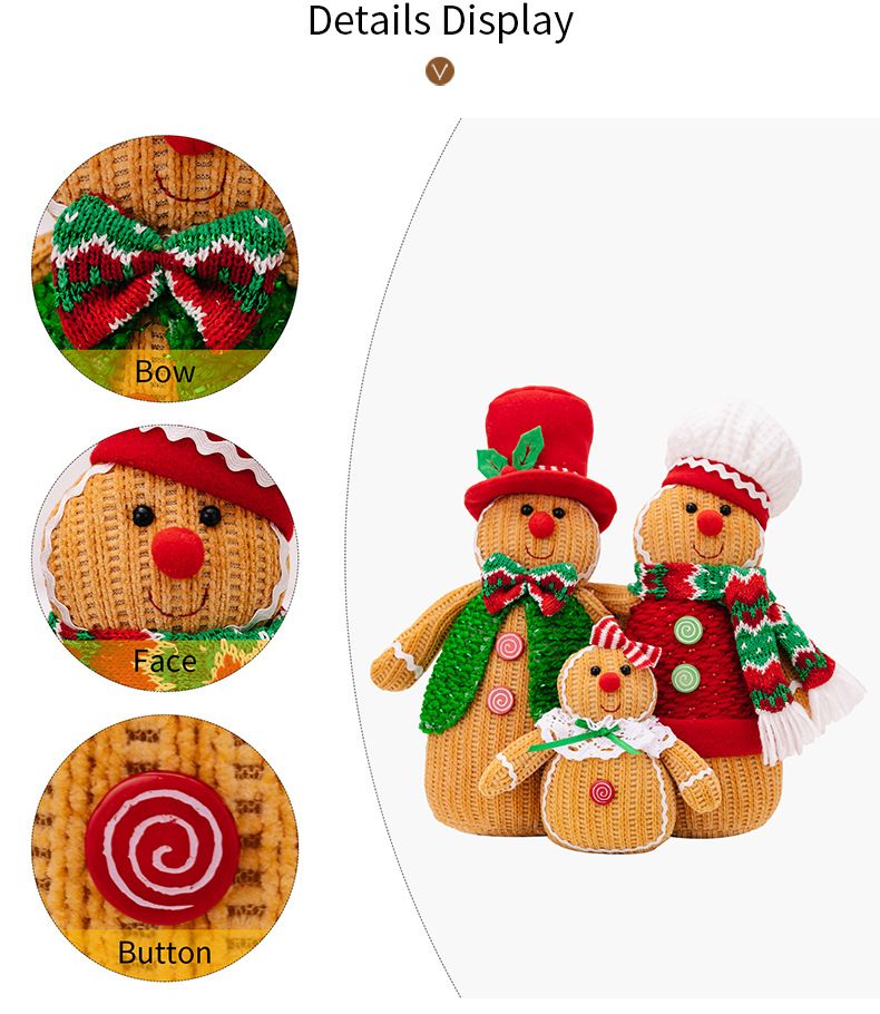 Christmas decorations Creative gingerbread Man Figure Display A family of three Gingerbread man window display doll gift  JBR