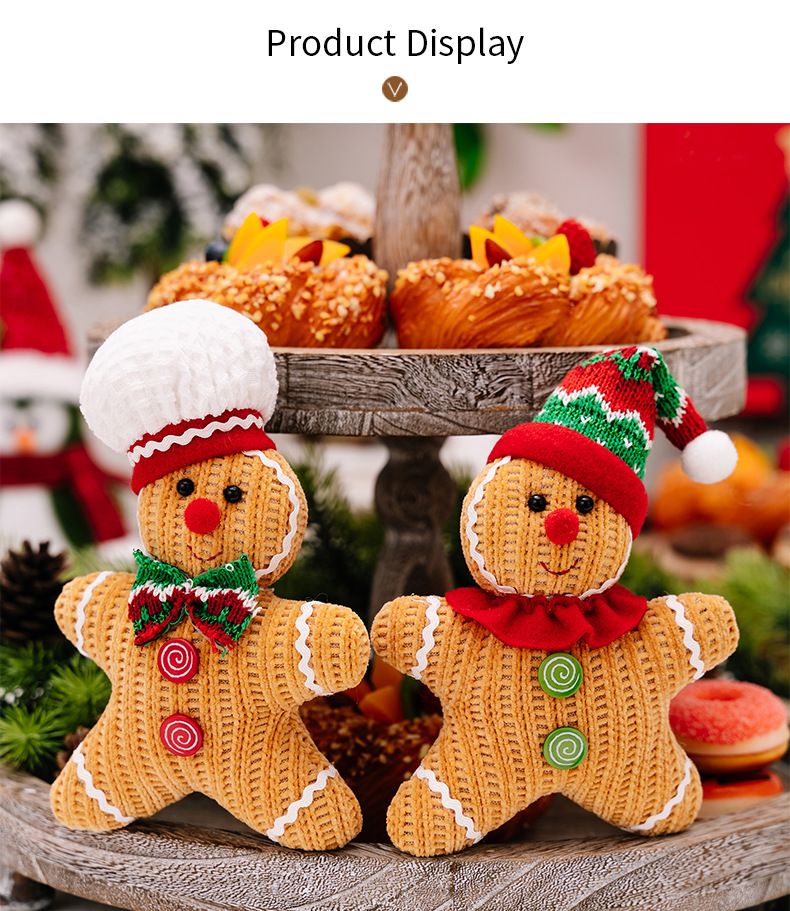 Christmas decorations Creative gingerbread figure pendant Yellow doll party Christmas tree pendant male + female one each  A+B