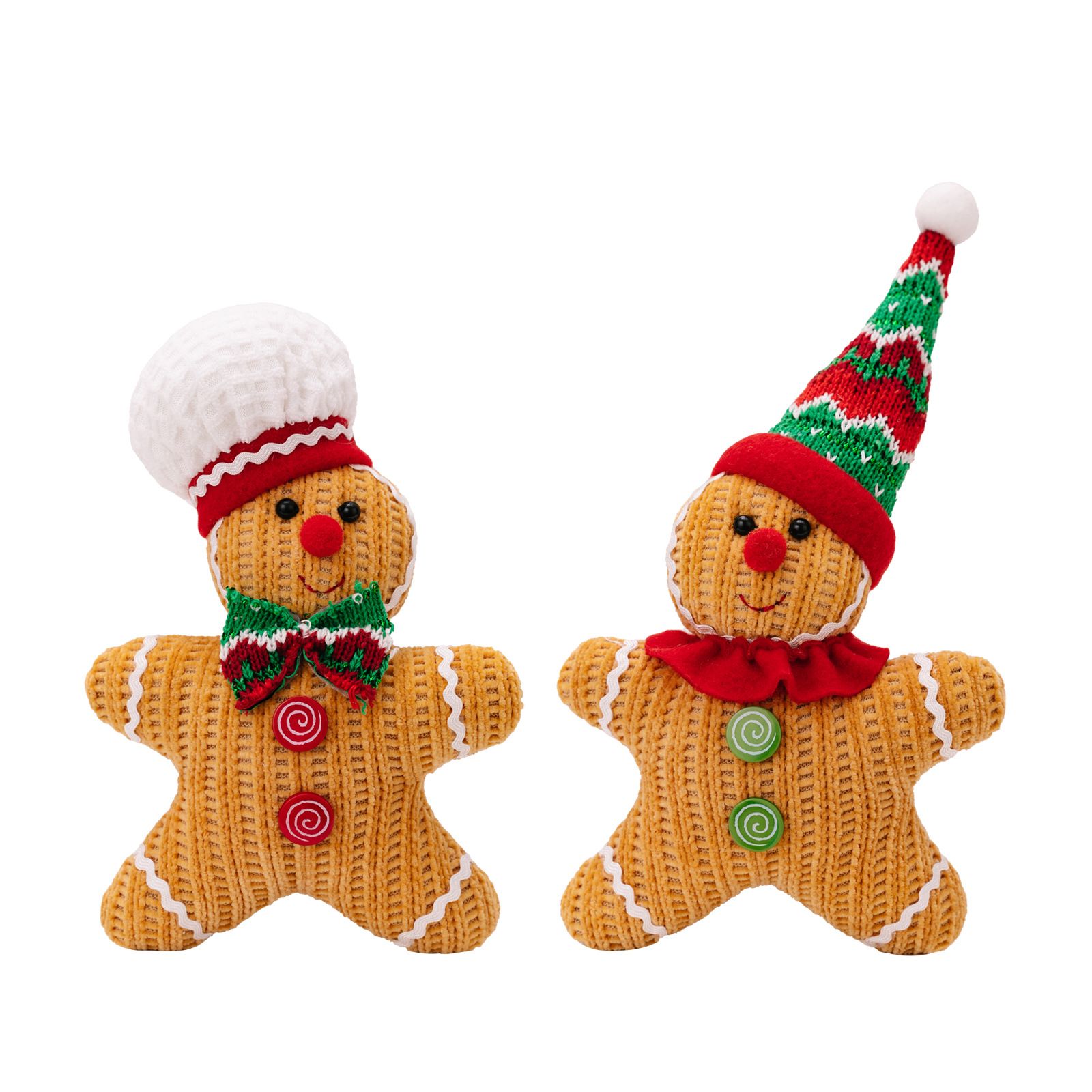 Christmas decorations Creative gingerbread figure pendant Yellow doll party Christmas tree pendant male + female one each  A+B