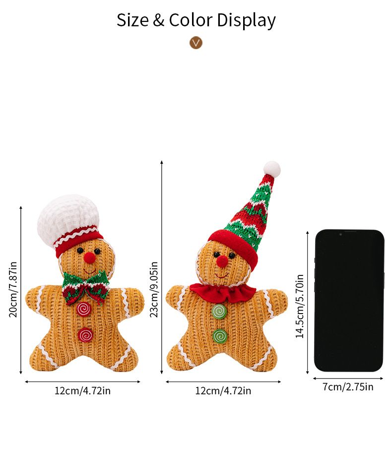 Christmas decorations Creative gingerbread figure pendant Yellow doll party Christmas tree pendant male + female one each  A+B